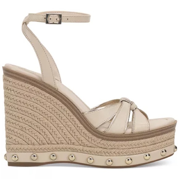 Vince Camuto Shoes - VINCE CAMUTO 9M Ecru Women's Parnesia Studded Platform Wedge Sandals NWT